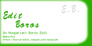 edit boros business card